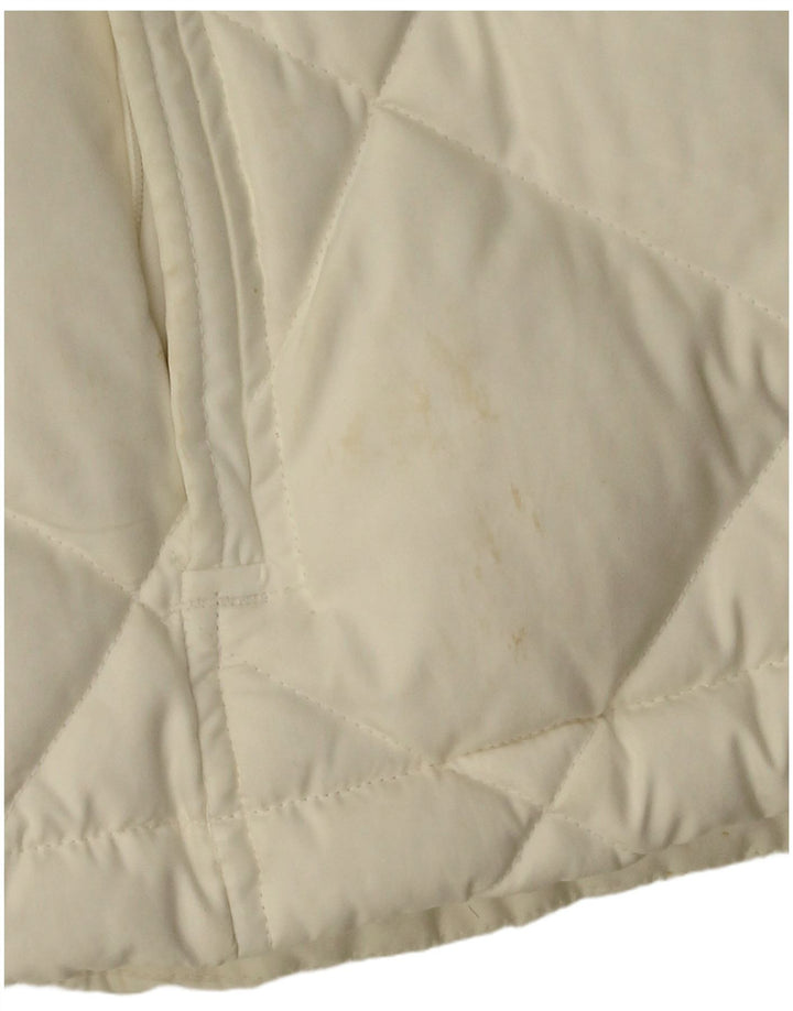 NIKE Chaqueta acolchada con capucha para mujer UK 10/12 Medium Blanco Poliéster