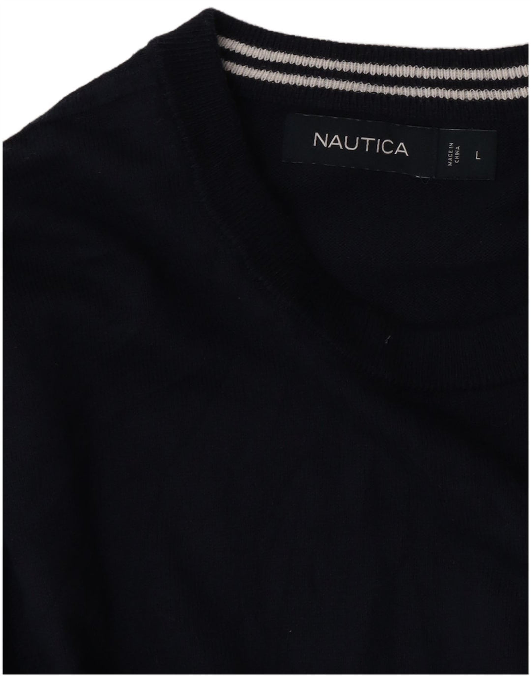Nautica Jersey de cuello redondo para hombre, talla grande, azul marino