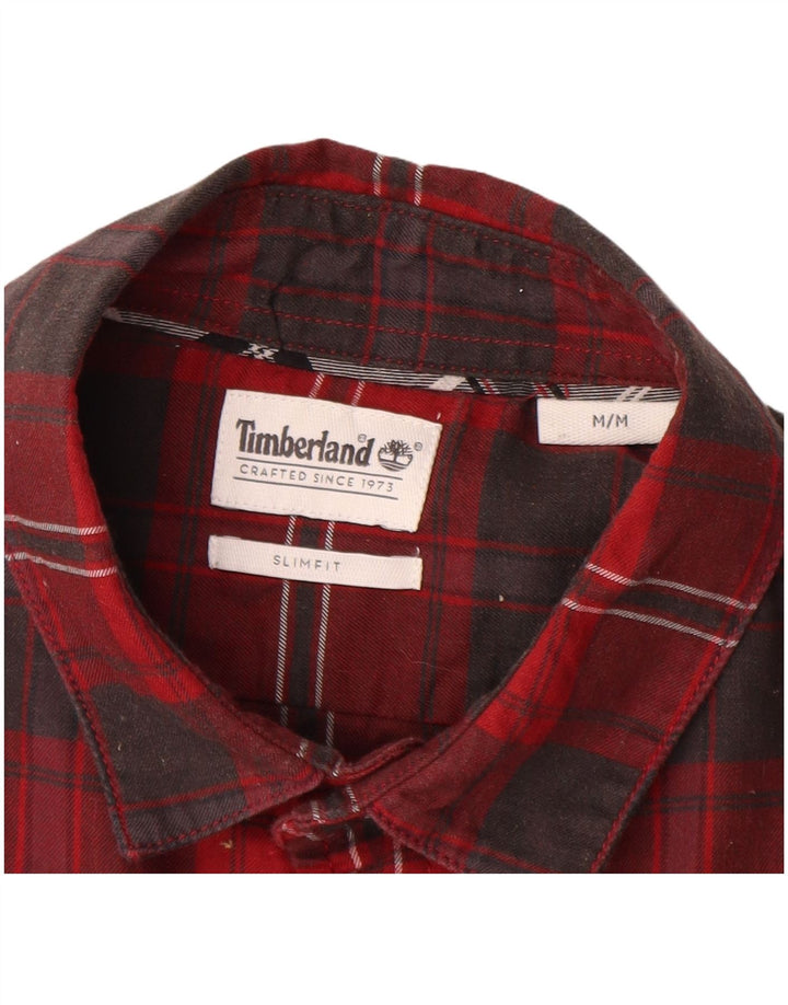 Timberland Camisa De Franela Slim Fit De Algodón A Cuadros Rojo Medio Para Hombre