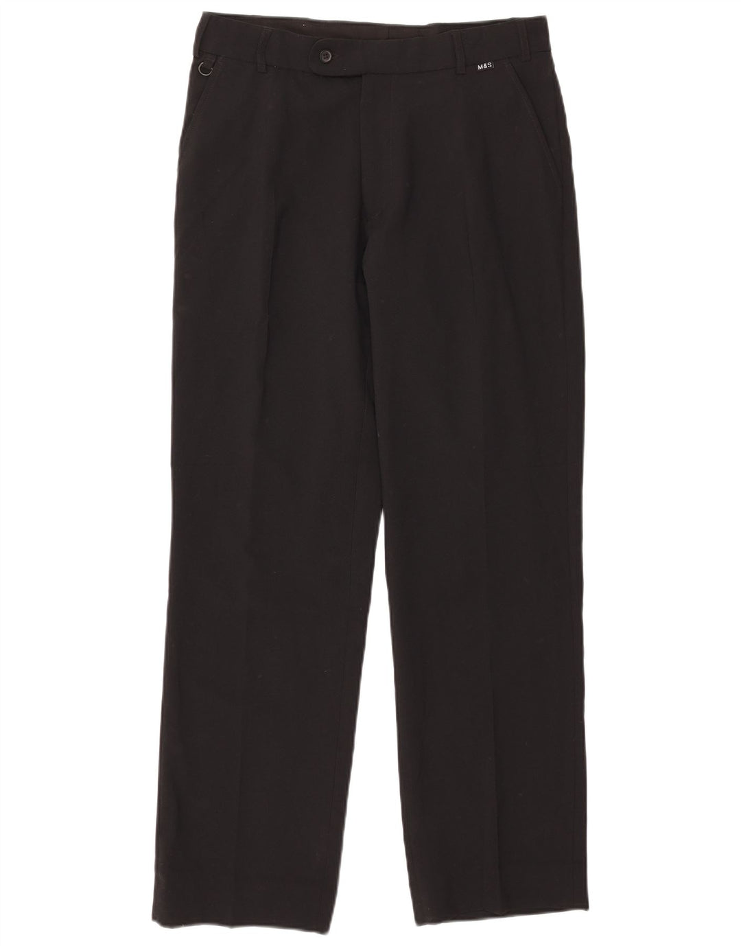 Pantalones de traje rectos para mujer Marks & Spencer W32 L31 Poliéster negro