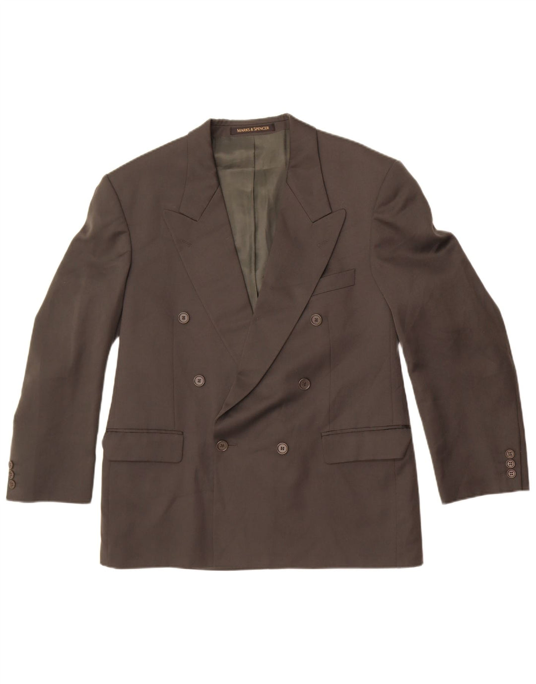 Marks & Spencer Chaqueta tipo blazer con doble botonadura para hombre EU 50 Large Khaki