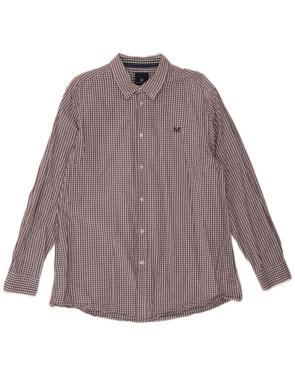 Crew Clothing Camisa de corte clásico para hombre XL Algodón a cuadros morado