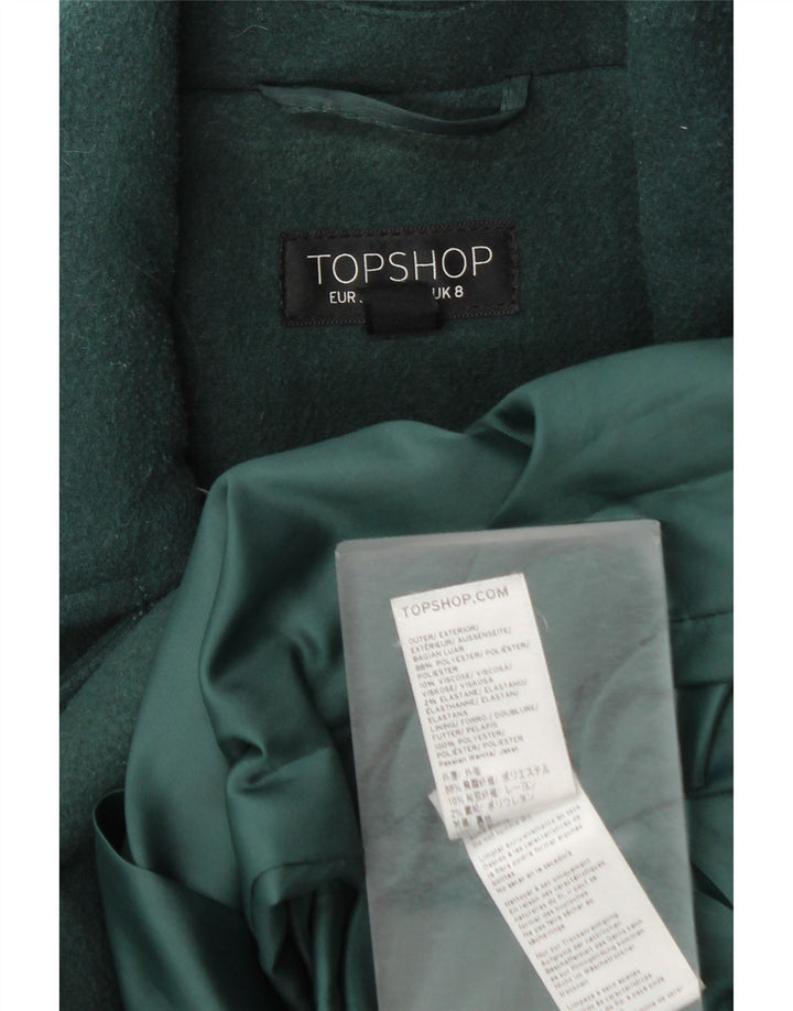 Topshop Abrigo para mujer UK 8 Pequeño Poliéster verde