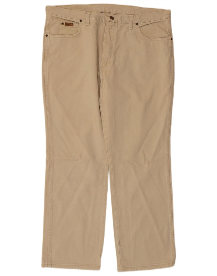 WRANGLER Pantalones casuales rectos Texas para hombre W40 L30 Algodón beige