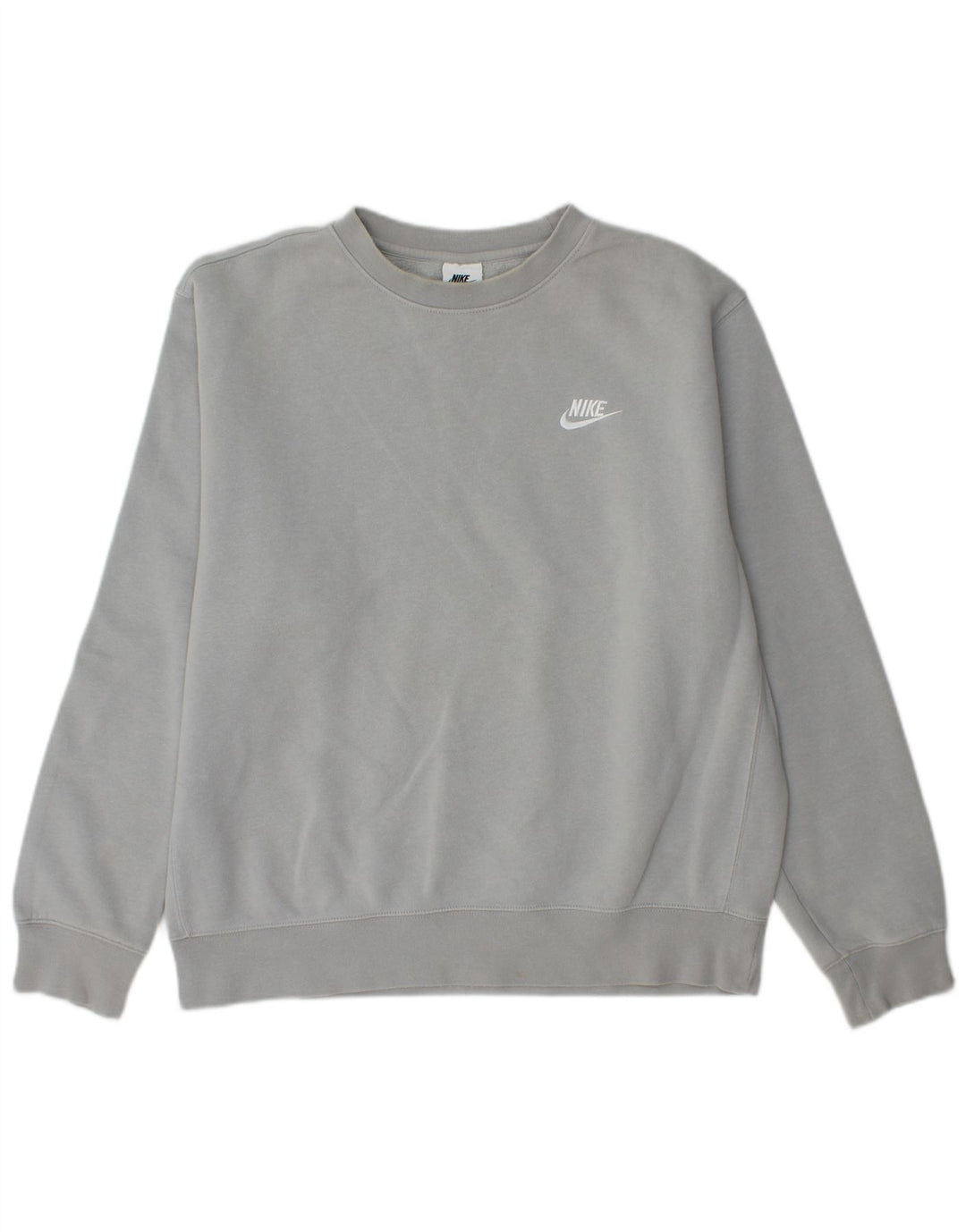NIKE Hombre Loose Fit Sudadera Jumper Gris Medio Algodón