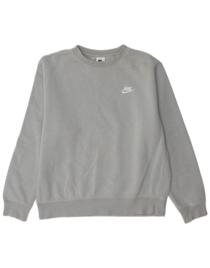 NIKE Hombre Loose Fit Sudadera Jumper Gris Medio Algodón