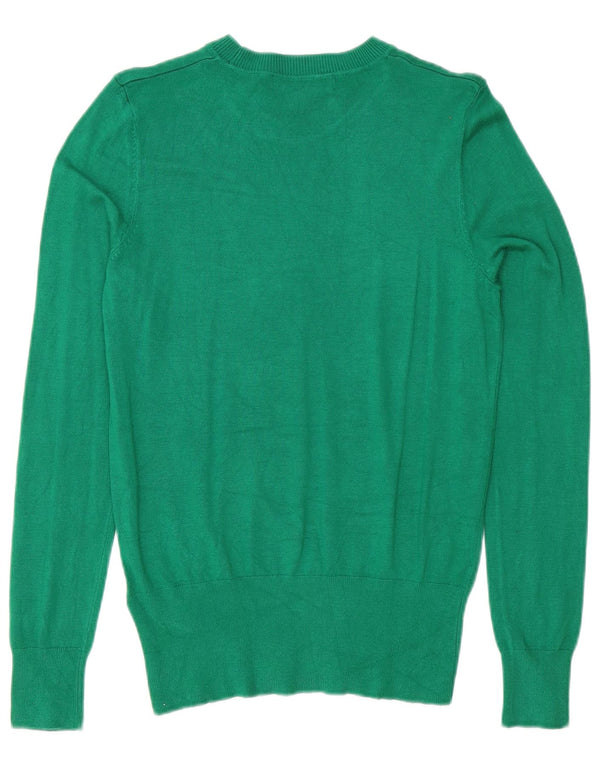 Marks & Spencer Suéter tipo jersey con cuello barco para mujer UK 12 Viscosa verde medio