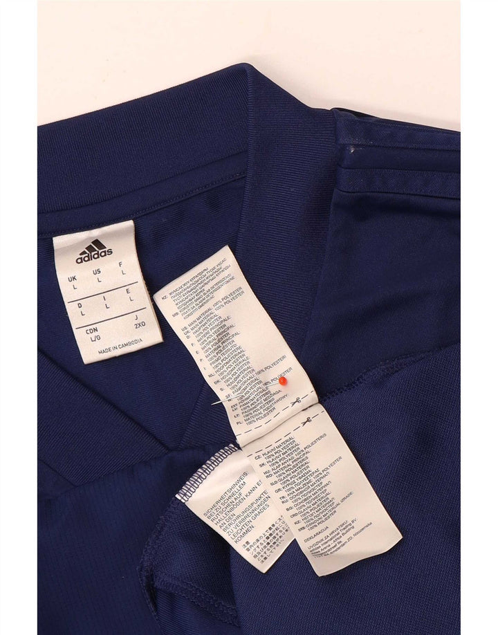 Adidas Hombre Top Manga Larga Grande Azul Marino Poliéster