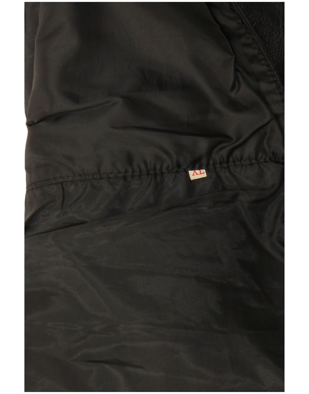 VINTAGE Chaleco de cuero para hombre XL Negro