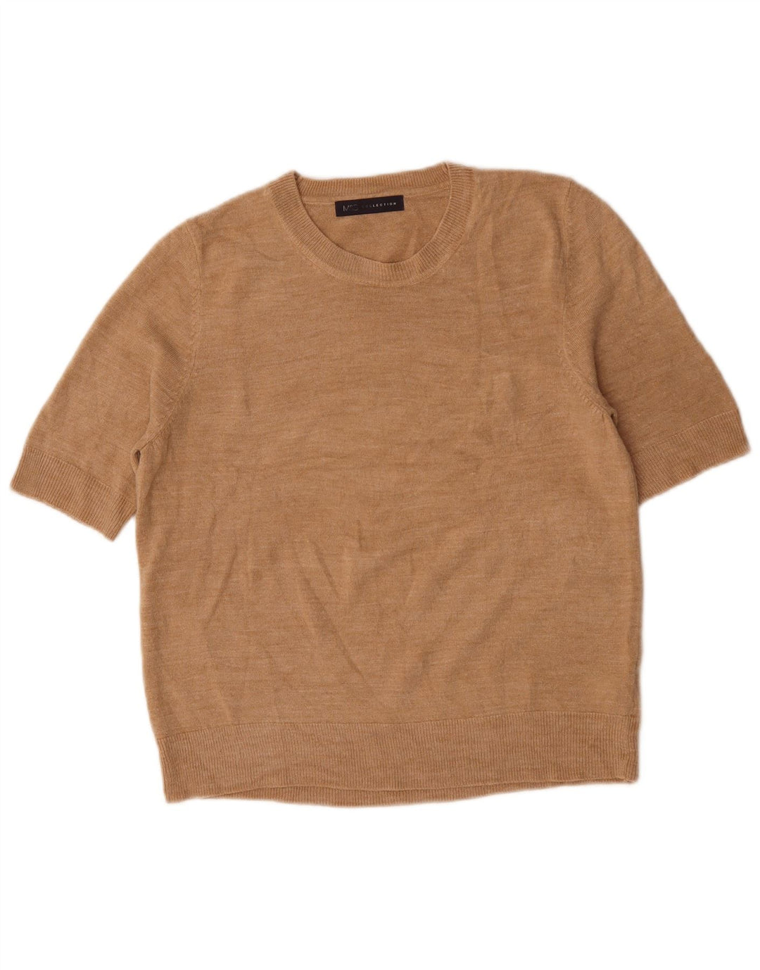 Marks & Spencer - Jersey de cuello redondo para mujer, talla 40, color beige