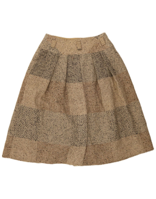 Falda Midi Mujer Seventy IT 46 Large W30 Beige Patchwork Lana Virgen