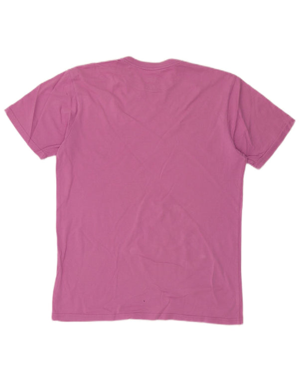 Quiksilver Camiseta Regular Fit para Hombre Top Small Pink Cotton