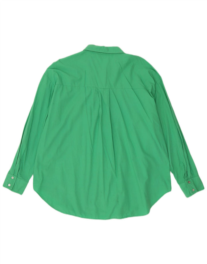 ZARA Mujer Camisa Oversize UK 46 Large Algodón Verde