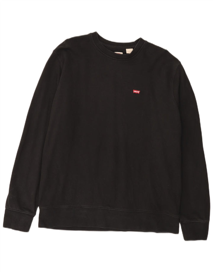 Levi's Hombre Sudadera Estándar Jumper Grande Algodón Negro