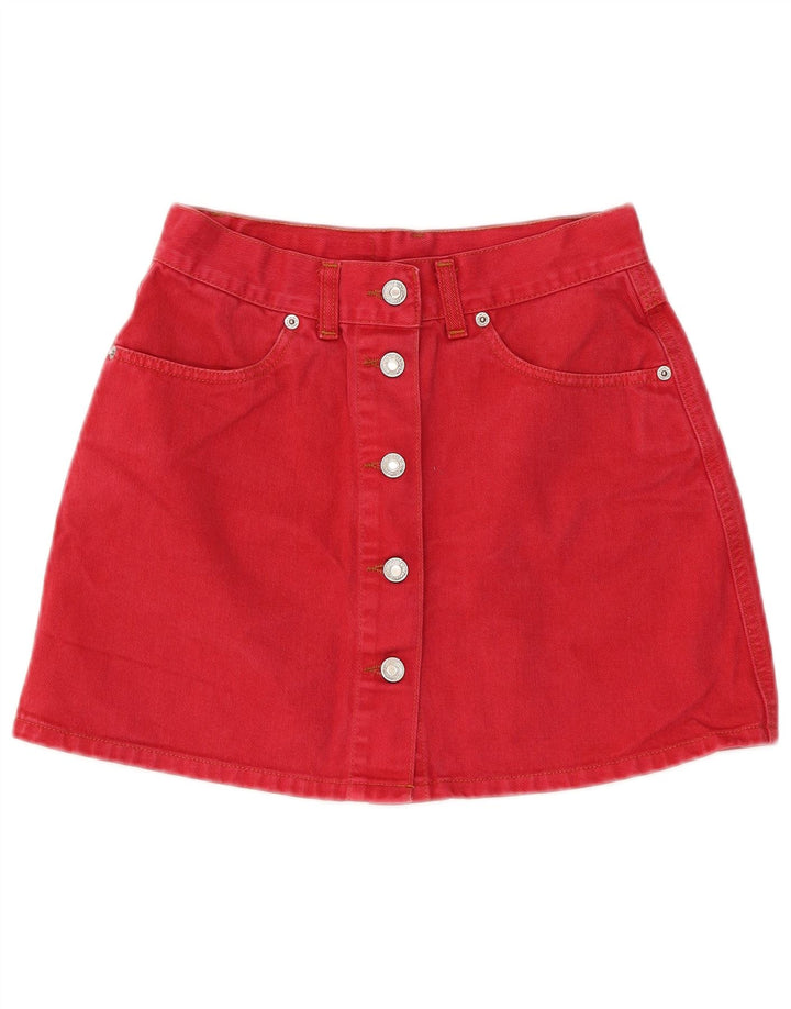Minifalda Vaquera Benetton IT 44 Medium W26 Rojo Algodón