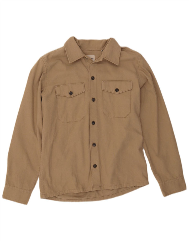 JACK & JONES Camisa de Franela Hombre Small Beige Algodón
