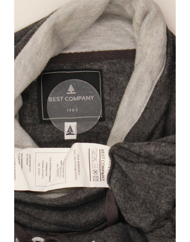 Best Company Sudadera con estampado gráfico para hombre, jersey grande en bloques de color gris