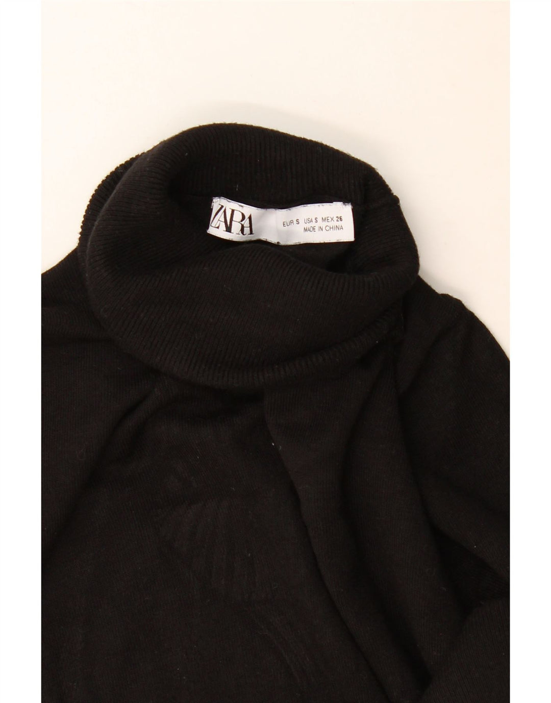 Zara Mujer Roll Neck Jumper Sweater UK 10 Small Negro