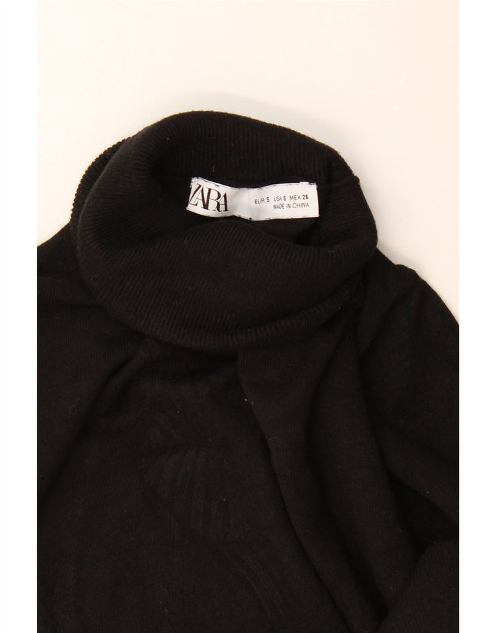 Zara Mujer Roll Neck Jumper Sweater UK 10 Small Negro