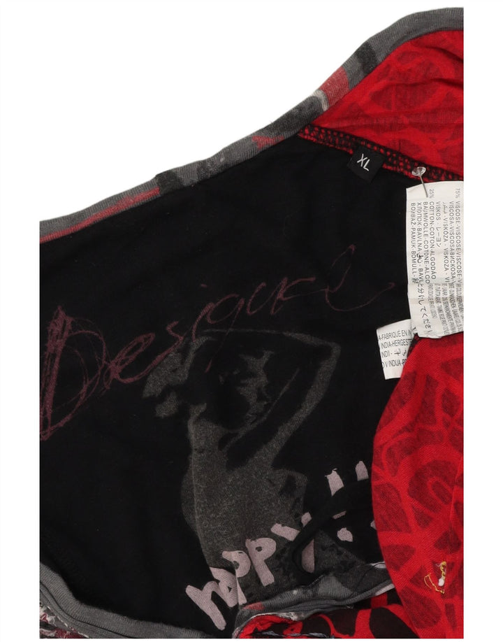 Blusa Desigual Mujer Estampado Abstracto Top UK 40 XL Viscosa Multicolor