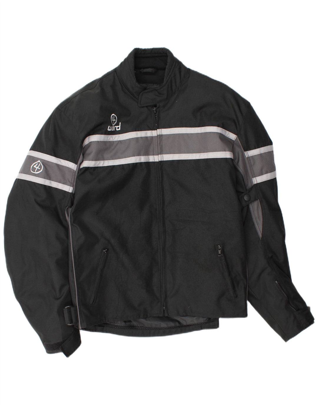 Vintage hombres Racer chaqueta Reino Unido 42 XL negro rayas
