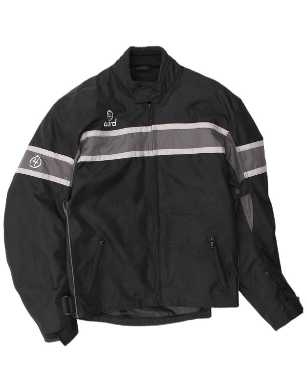 Vintage hombres Racer chaqueta Reino Unido 42 XL negro rayas