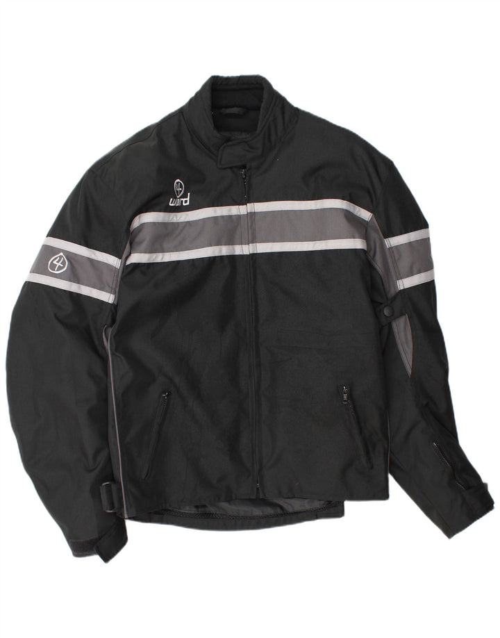 Vintage hombres Racer chaqueta Reino Unido 42 XL negro rayas