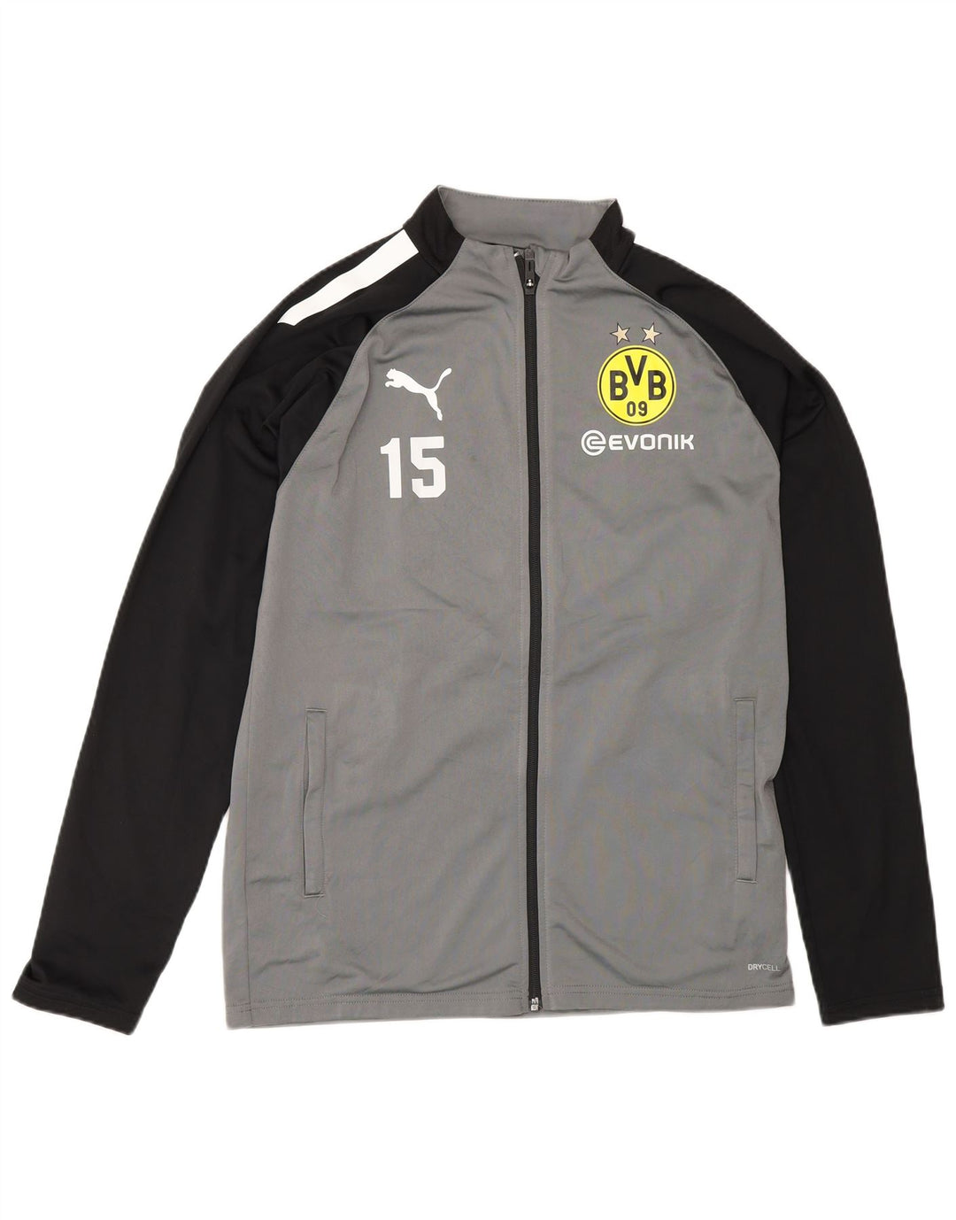 Puma - Chaqueta de chándal para niño BVB Dortmund (15-16 años), color gris