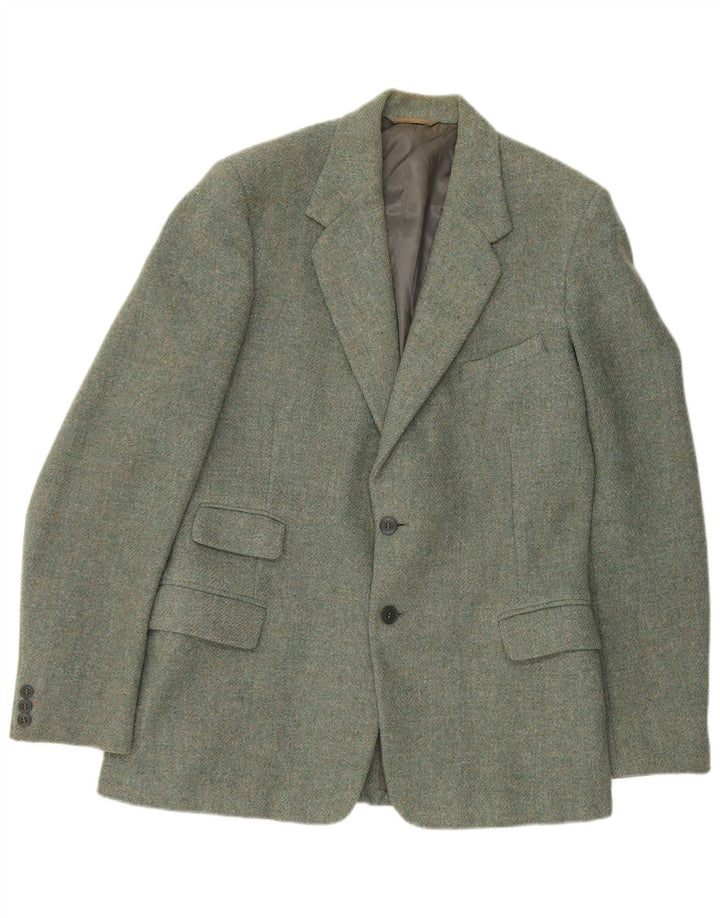 BURTON Chaqueta tipo blazer a medida con 2 botones para hombre UK 38 Lana virgen verde medio