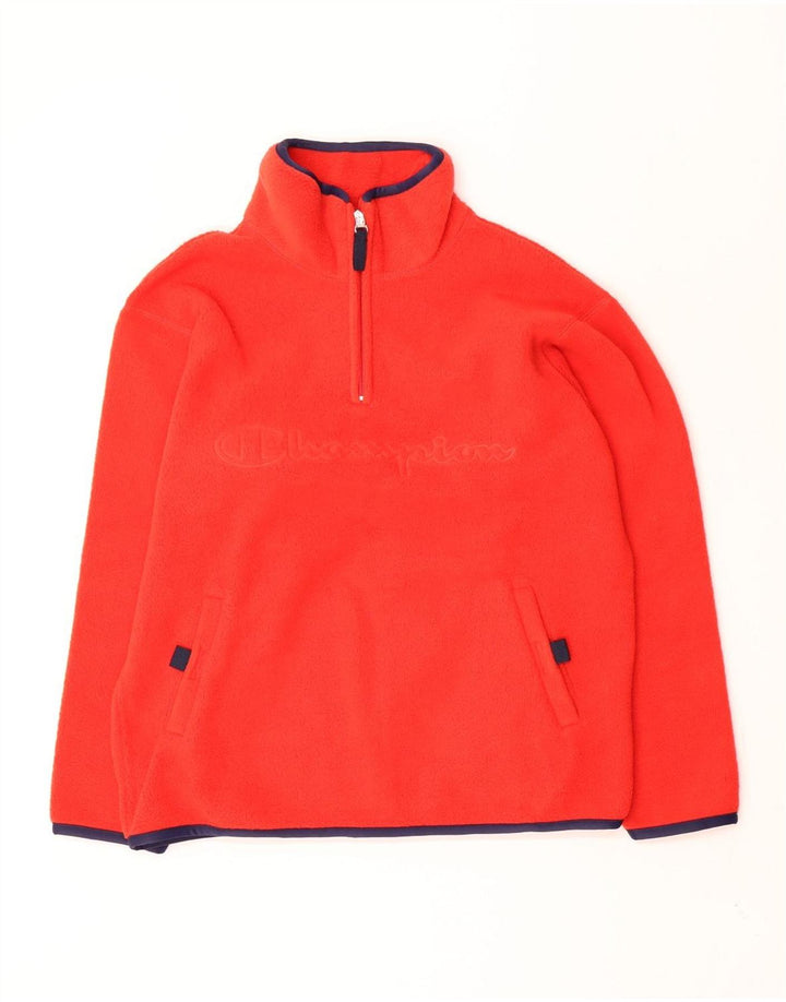 Champion Jersey de forro polar con cuello y cremallera para niños 11-12 años Poliéster rojo