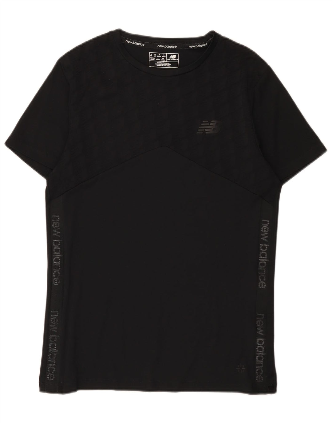 New Balance Hombre Camiseta Gráfica Top Medio Negro Poliéster