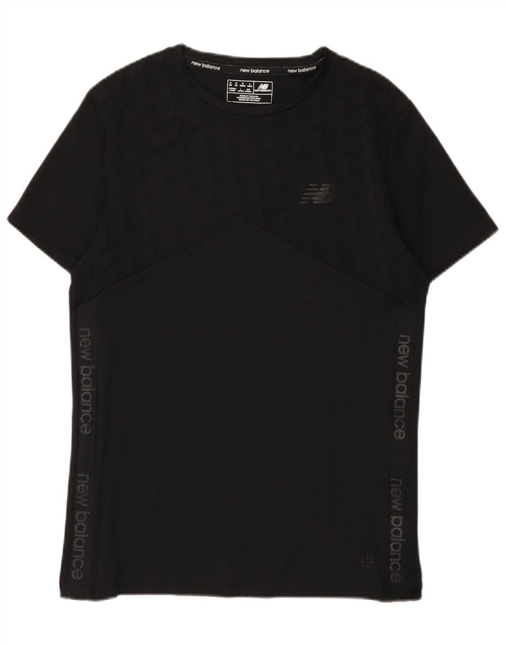 New Balance Hombre Camiseta Gráfica Top Medio Negro Poliéster