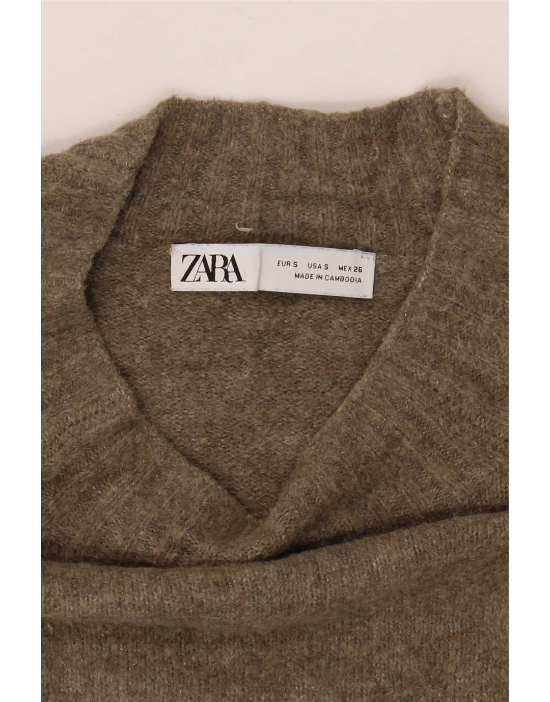 Zara Mujer Suéter De Cuello Alto De Gran Tamaño UK 10 Small Verde