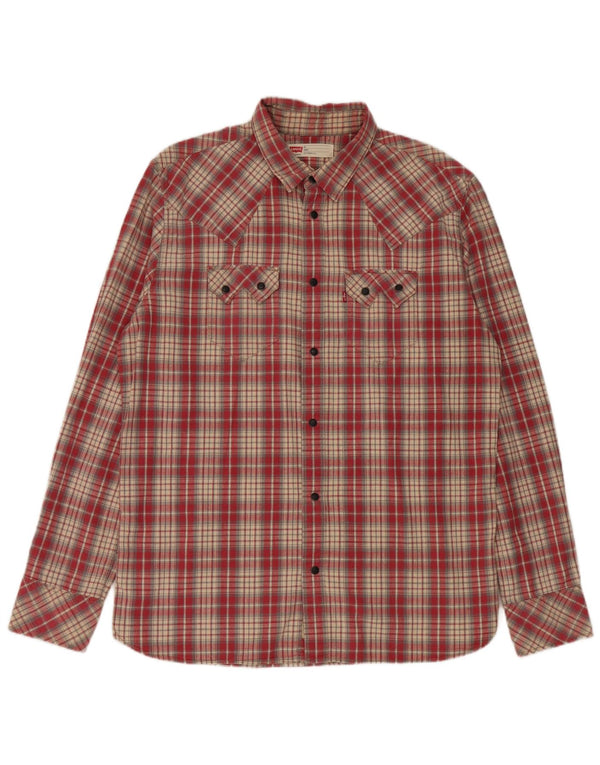 Levi's Camisa Western Slim Fit para Hombre XL Algodón Rojo