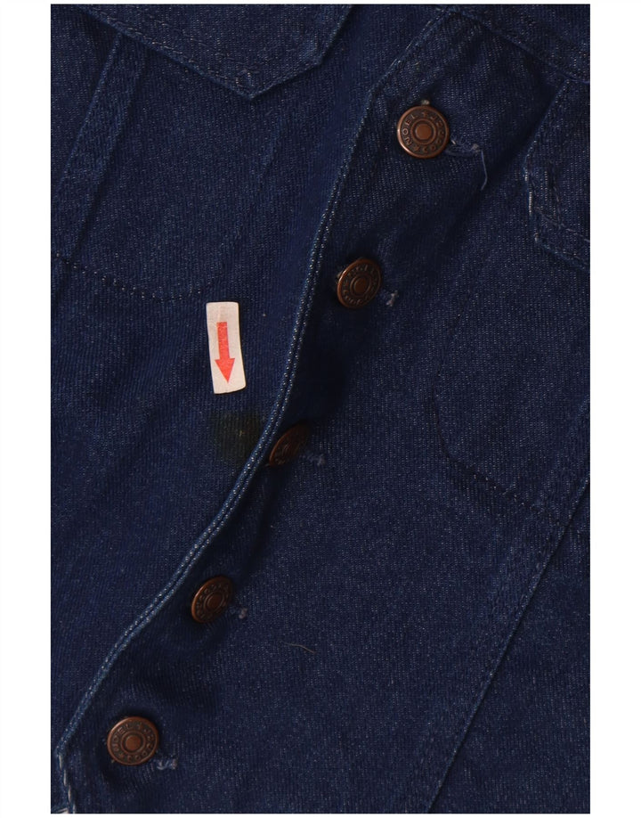 Chaleco de mezclilla vintage para hombre algodón azul medio