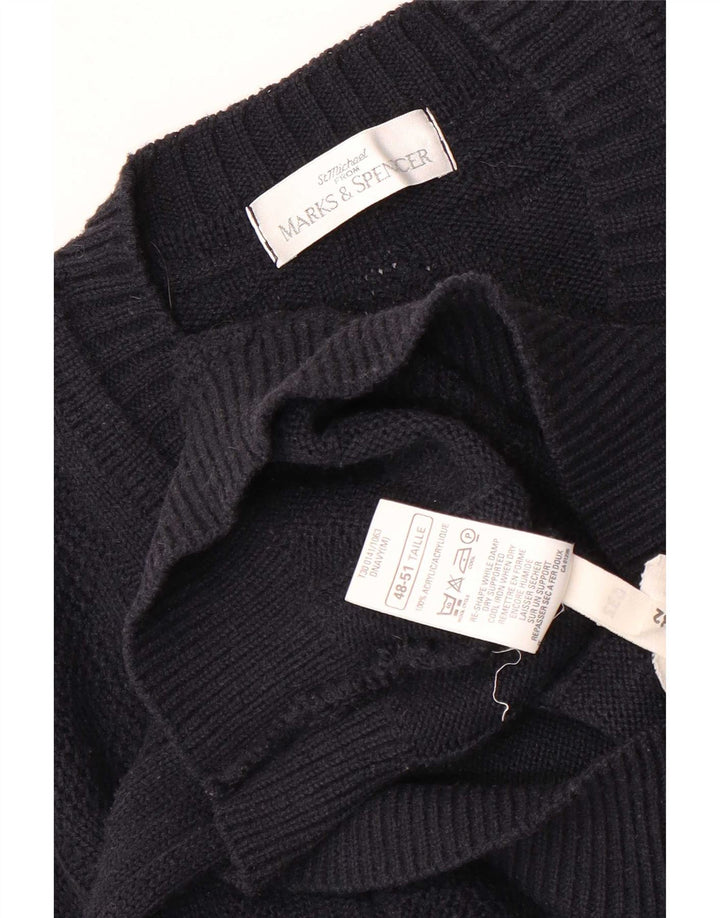 Marks & Spencer Suéter con cuello en V para hombre Acrílico azul marino mediano