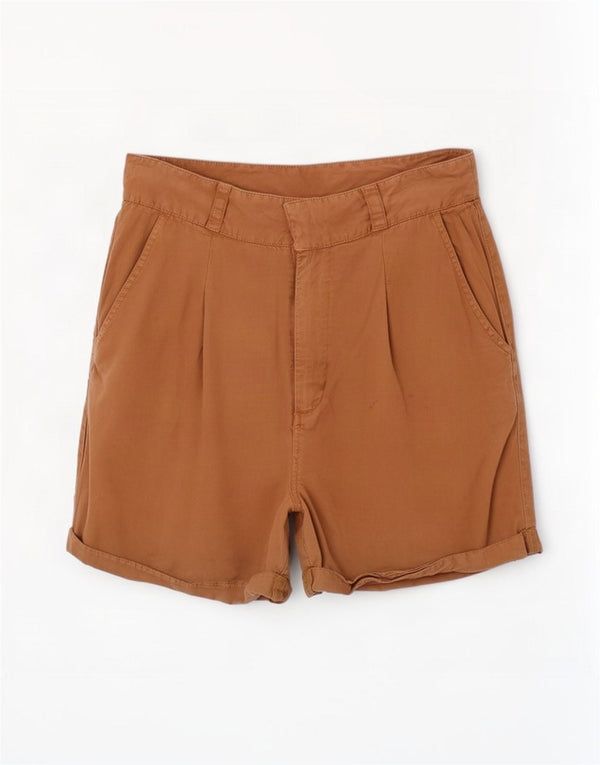 Topshop Pantalones cortos casuales con cintura alta para mujer UK 10 Small W26 Beige