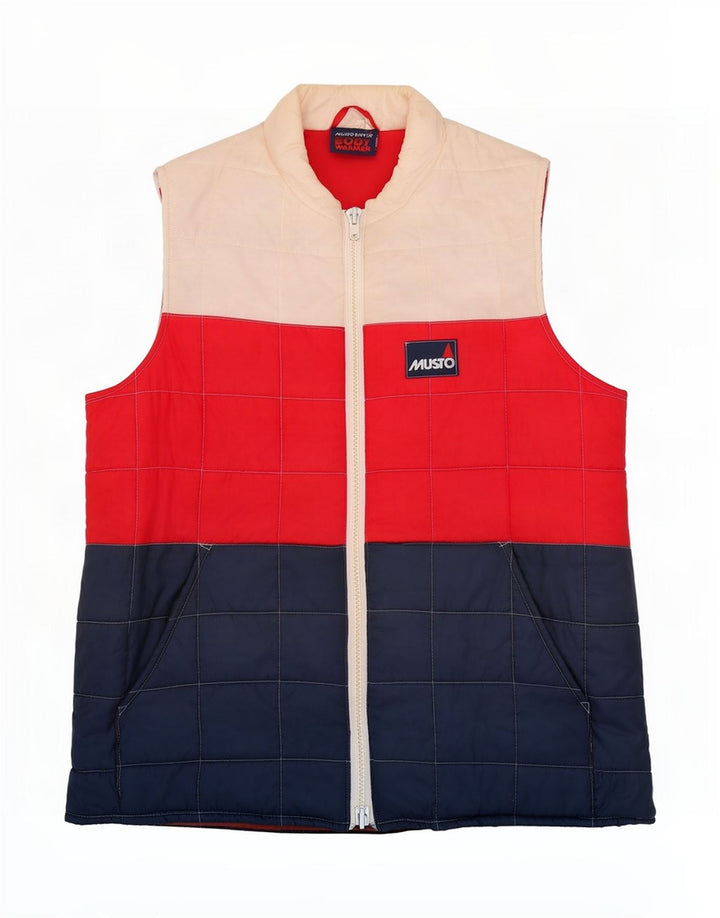 Musto Chaleco acolchado para hombre UK 38 Medium Nylon multicolor con bloques de color