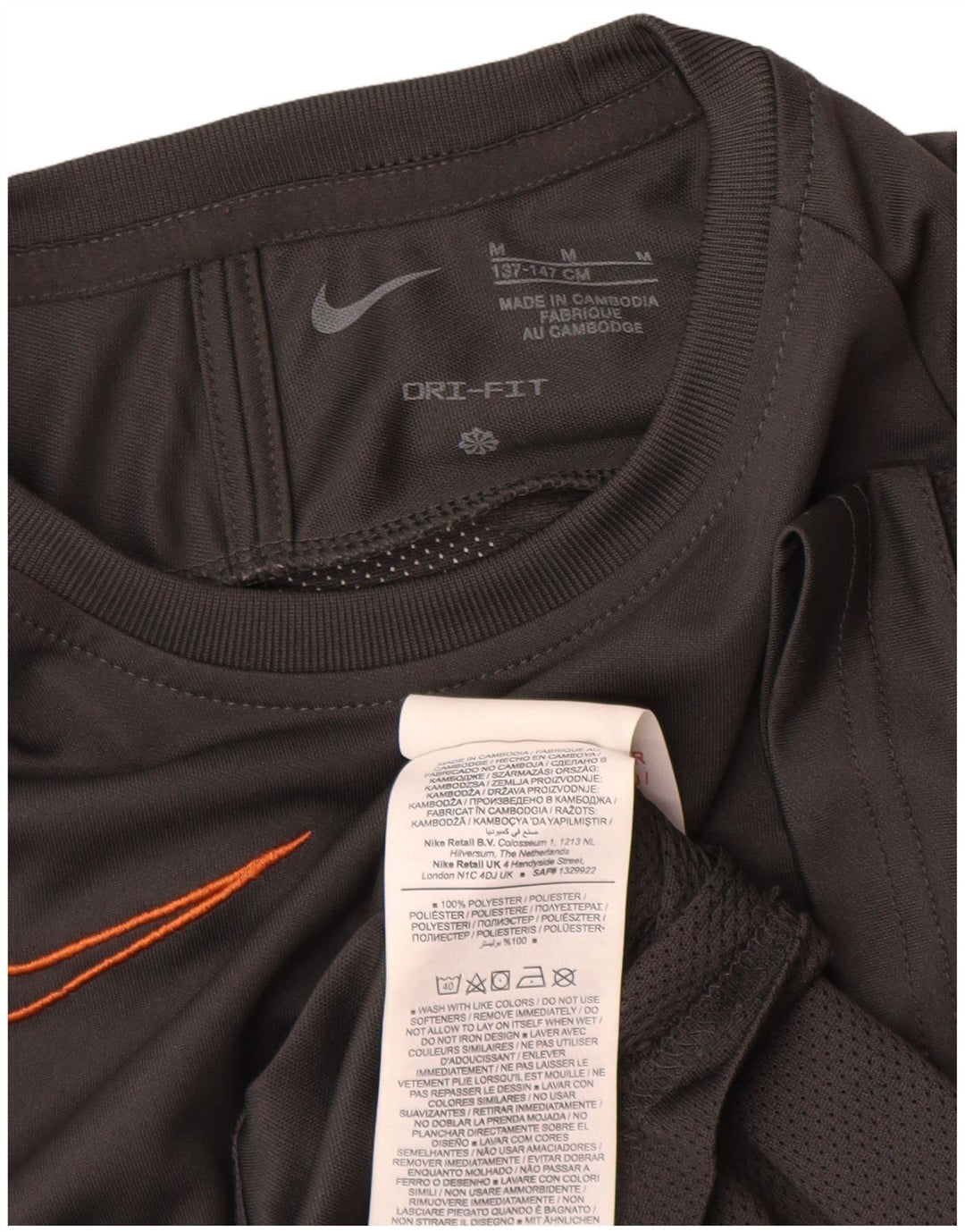 Nike Camiseta Dri Fit para niños 10-11 años Poliéster gris medio