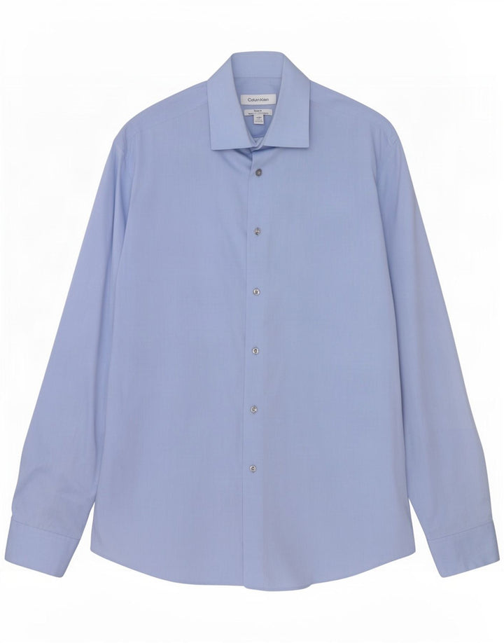Calvin Klein Camisa de corte regular para hombre Talla 15 1/2 Espiga azul mediana