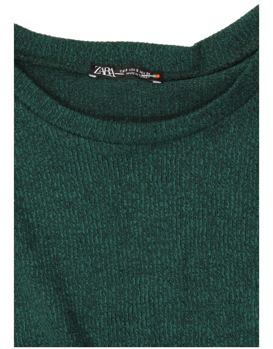ZARA Jersey con cuello barco para mujer, talla 40, color verde pequeño