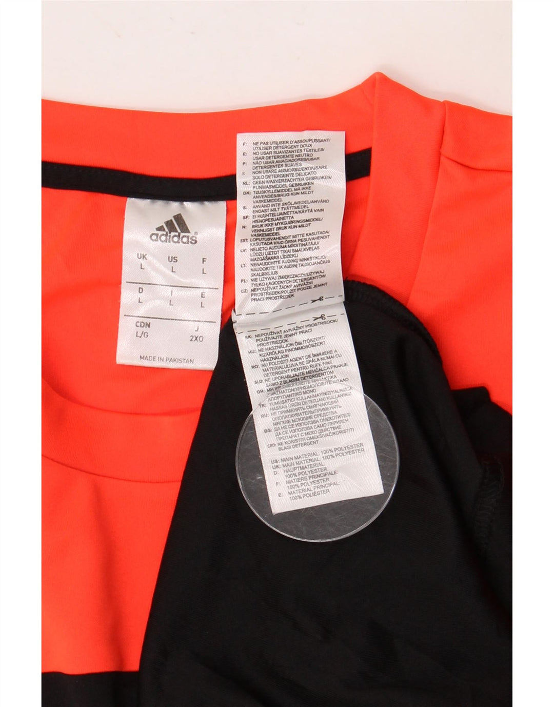 ADIDAS Camiseta gráfica para hombre Top grande Negro Colorblock Poliéster