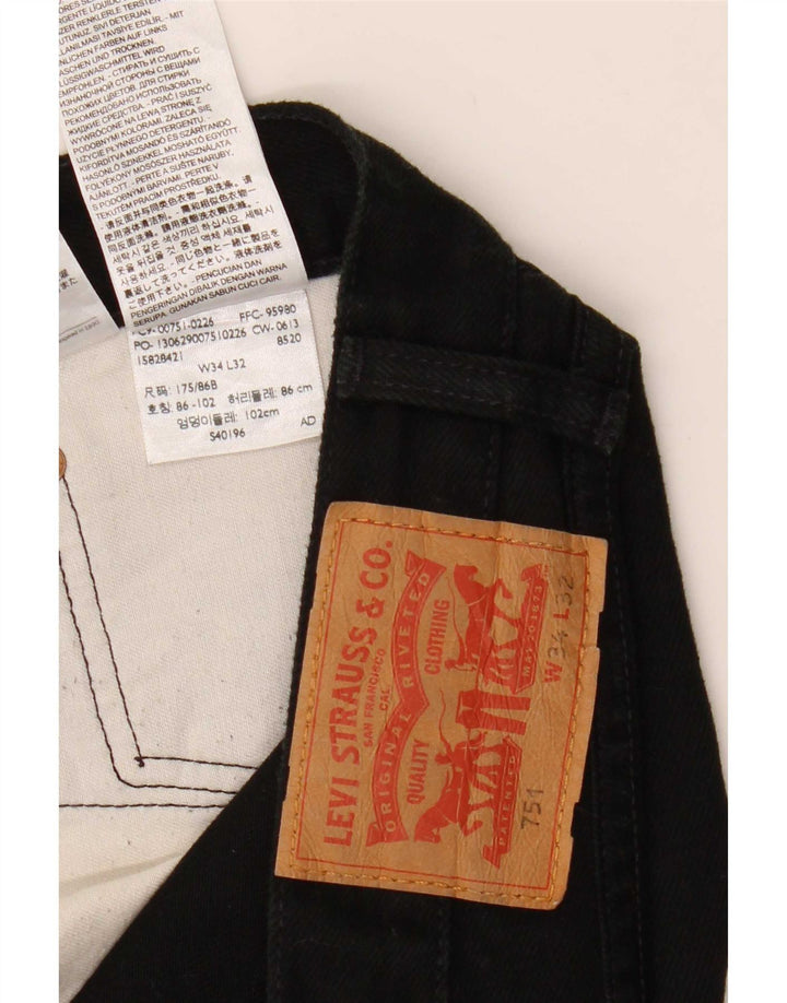 Levi's Jeans rectos 751 para hombre W34 L32 Algodón negro