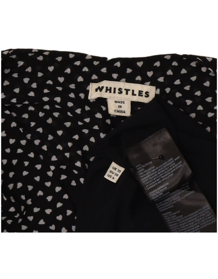 Whistles Blusa tipo camisa para mujer Reino Unido 10 Pequeño corazón de poliéster con lunares negros