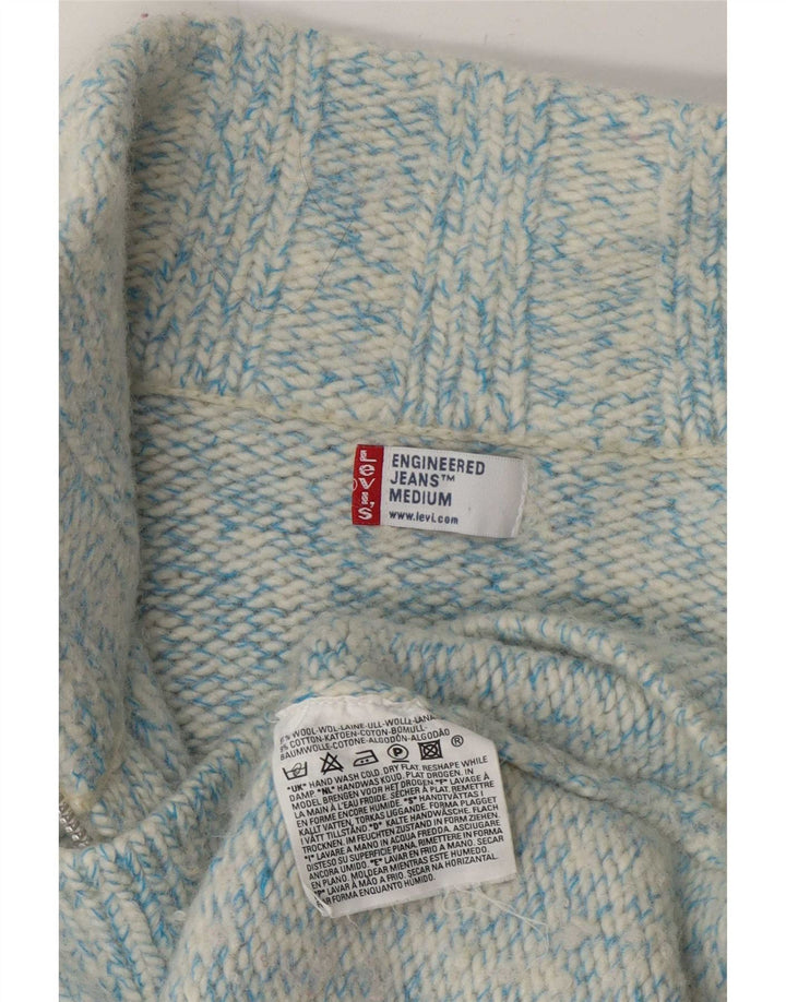 Levi's Suéter tipo cárdigan diseñado para mujer Reino Unido 44 Lana moteada azul medio