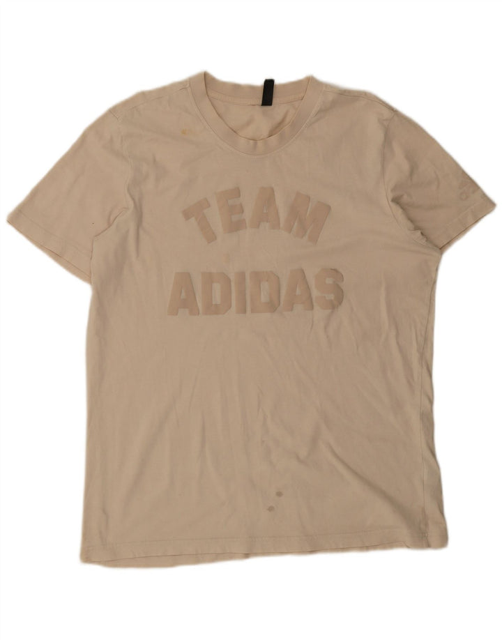Adidas - Camiseta gráfica para hombre, talla grande, color beige
