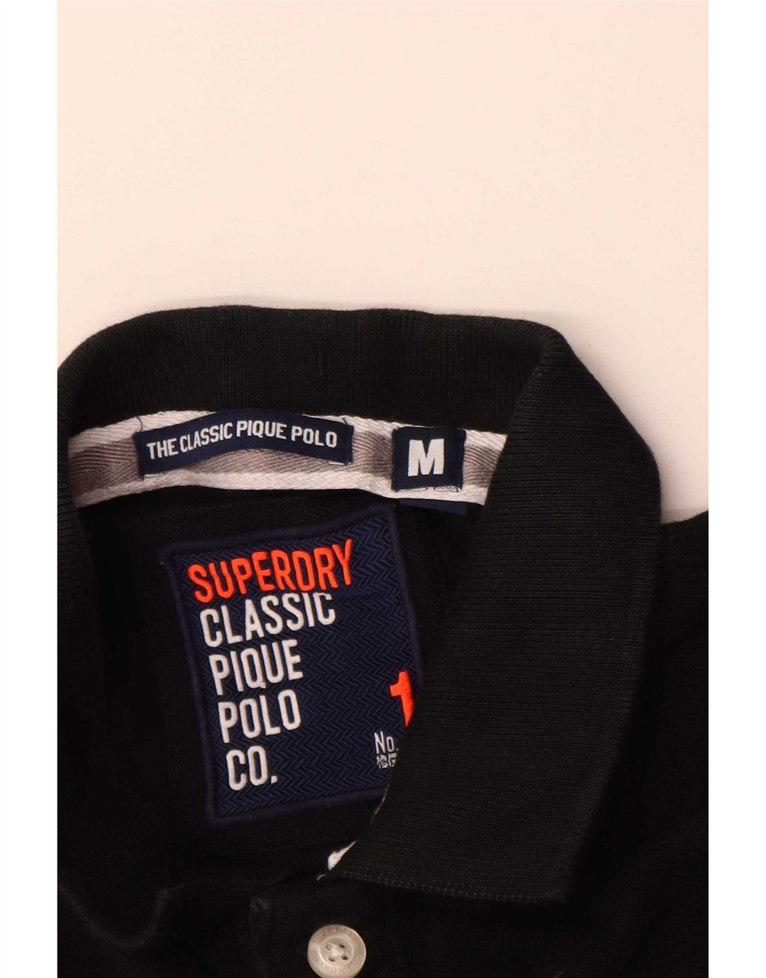 Superdry Polo De Corte Clásico Para Hombre De Algodón Negro Mediano