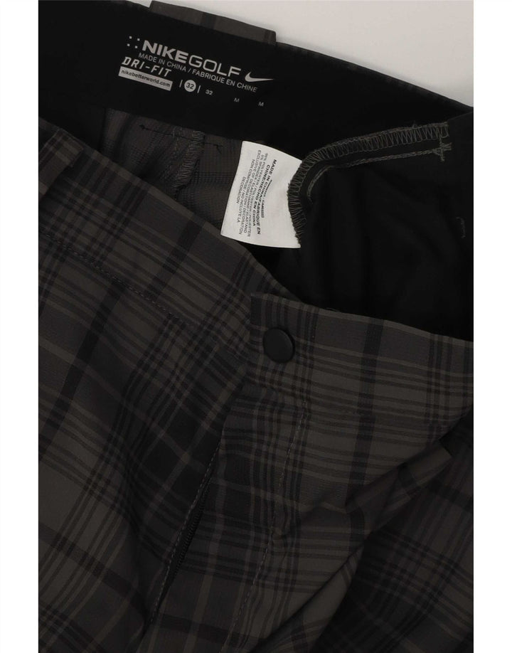Pantalones cortos chinos Dri Fit para hombre Nike W32 Poliéster a cuadros gris medio