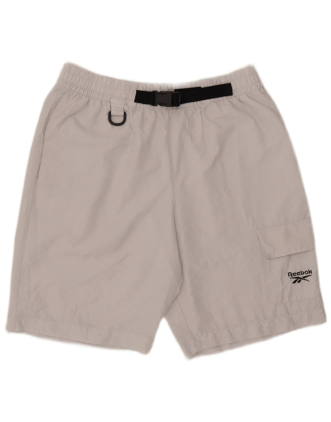 Reebok - Pantalones cortos deportivos cargo para hombre, poliéster blanco grande