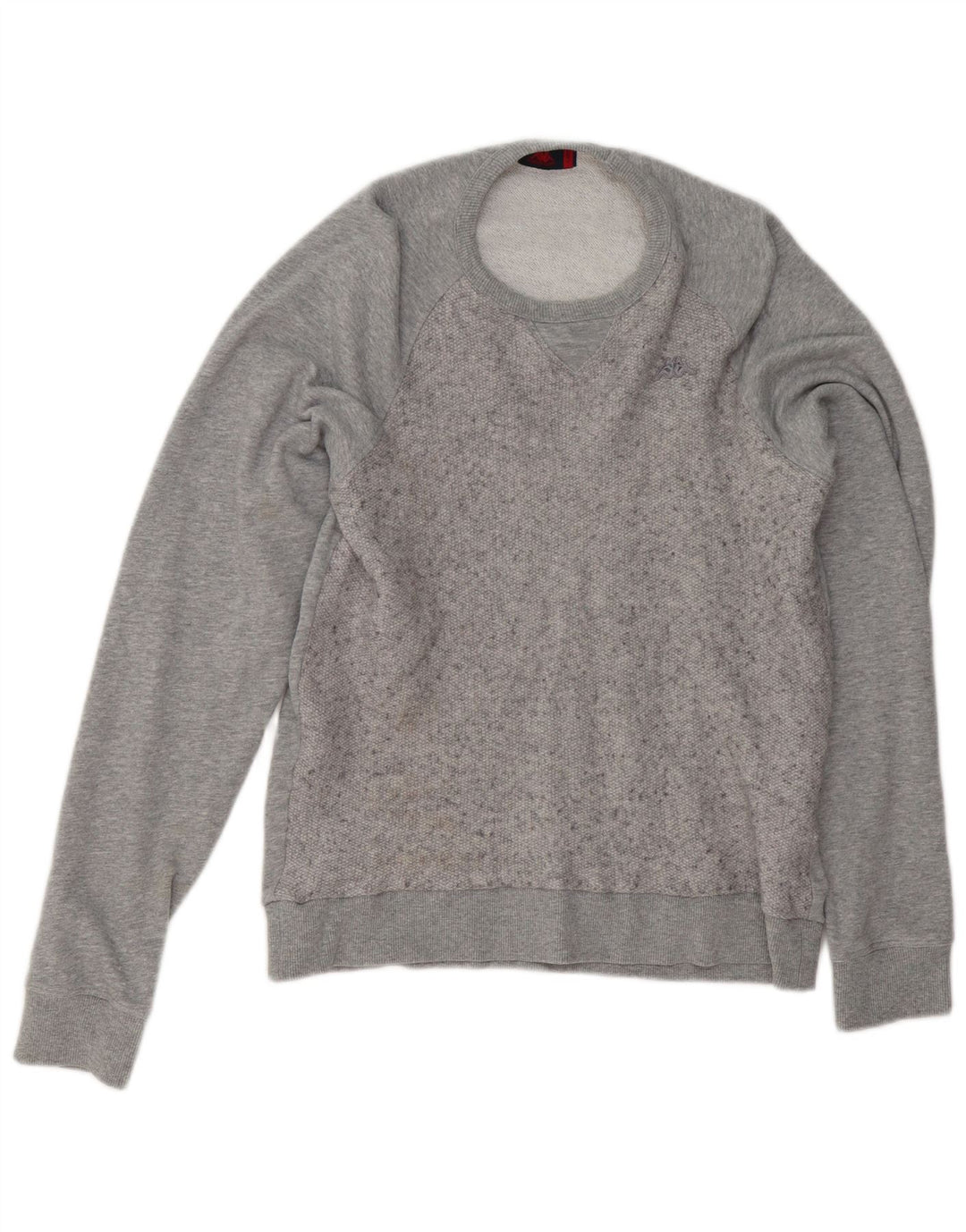 Kappa Hombre Sudadera Jumper Large Gris Moteado De Algodón